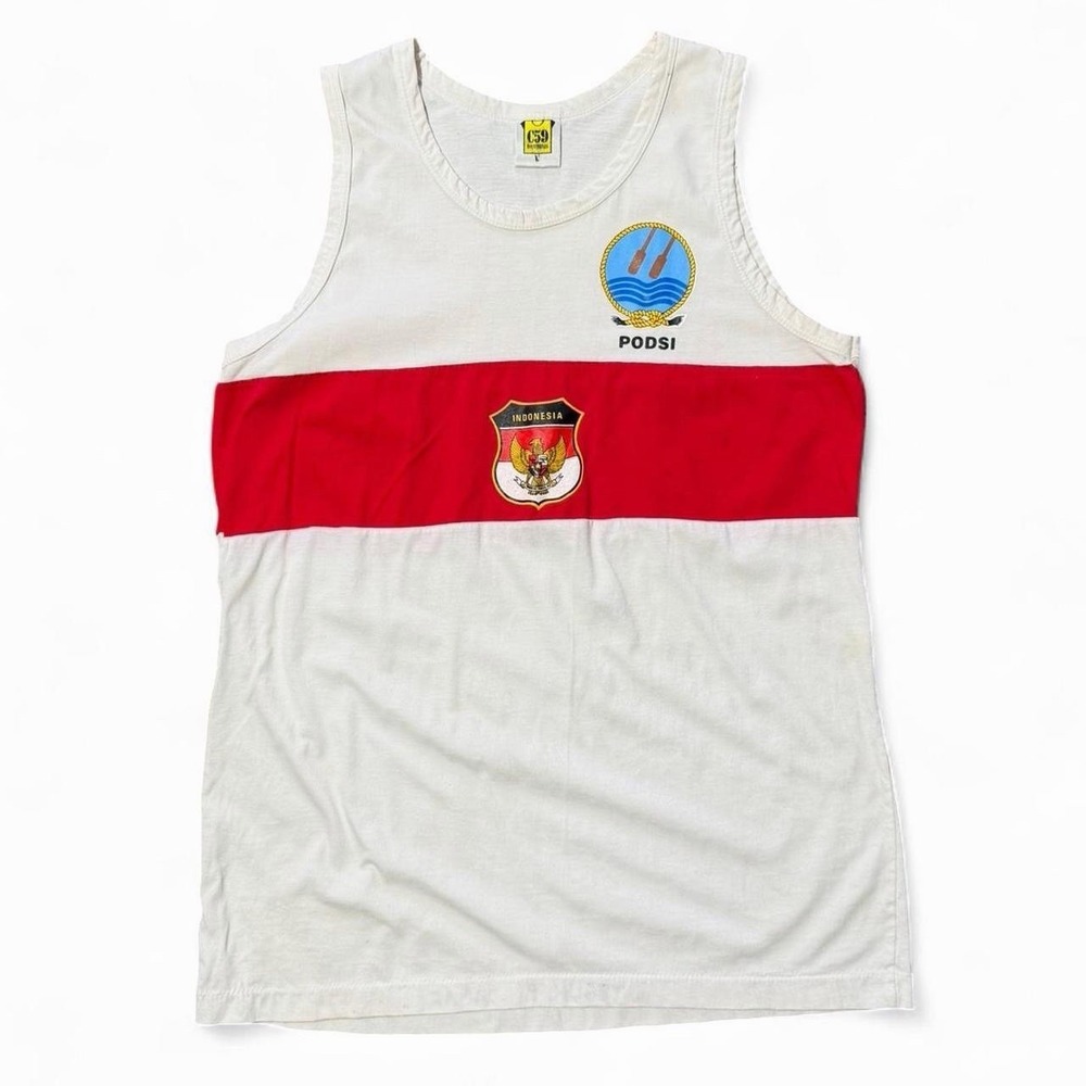 Vintage Indonesia Rowing Club Boat Yacht Team Podsi Tank Muscle Shirt L/M 18x26"